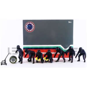 AMERICAN DIORAMA 1/18 - FIGURINES F1 Pit Crew Figures Set 2 Team Blue Purple