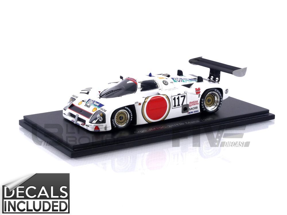 Miniature Spark ARGO JM19C N°117 24H Le Mans 1988 - Schanche/Smith - 1/43