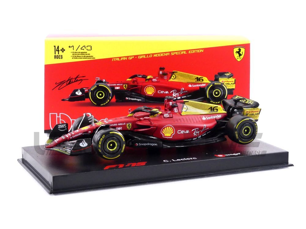BBURAGO 1/43 - FERRARI F1-75 - Italy Monza GP 2022 (C. Leclerc)