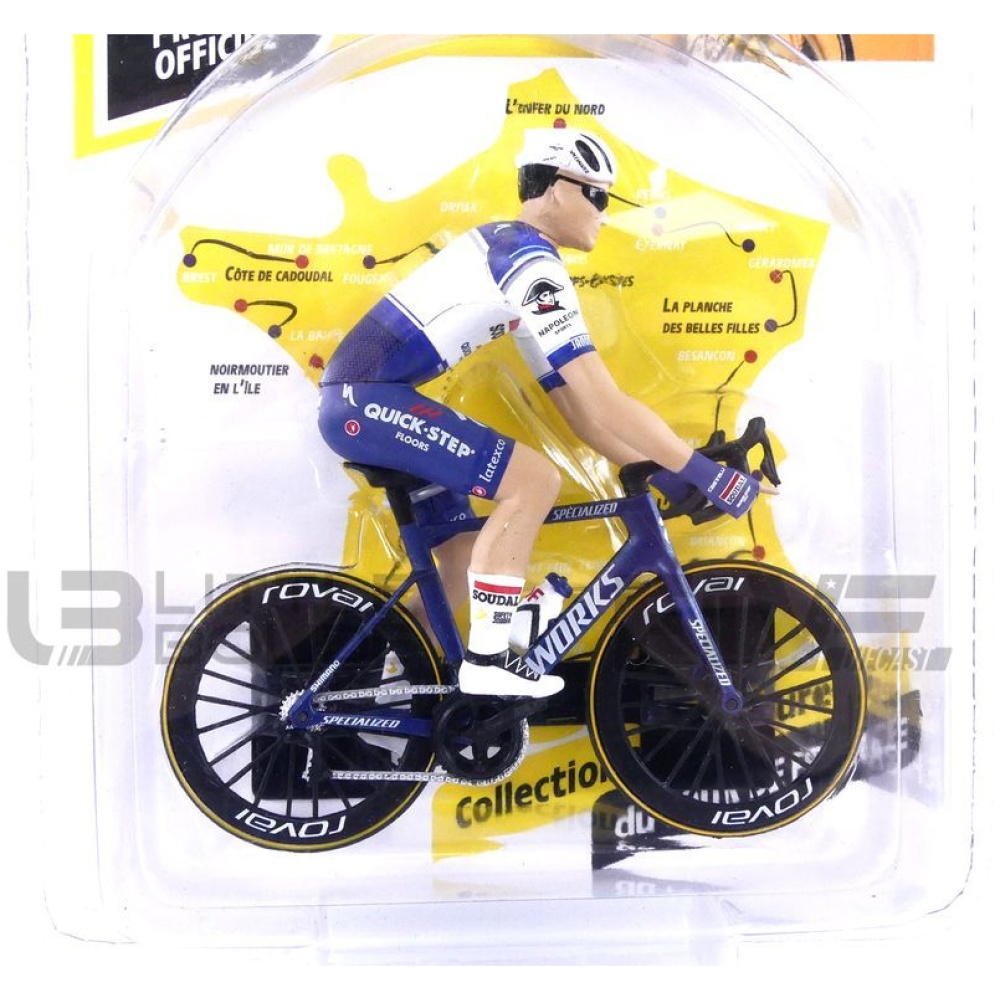 Lot 3 Figurines Cyclistes Tour De France – Alu Salza, 1/32, Bleu Clair, Occasion