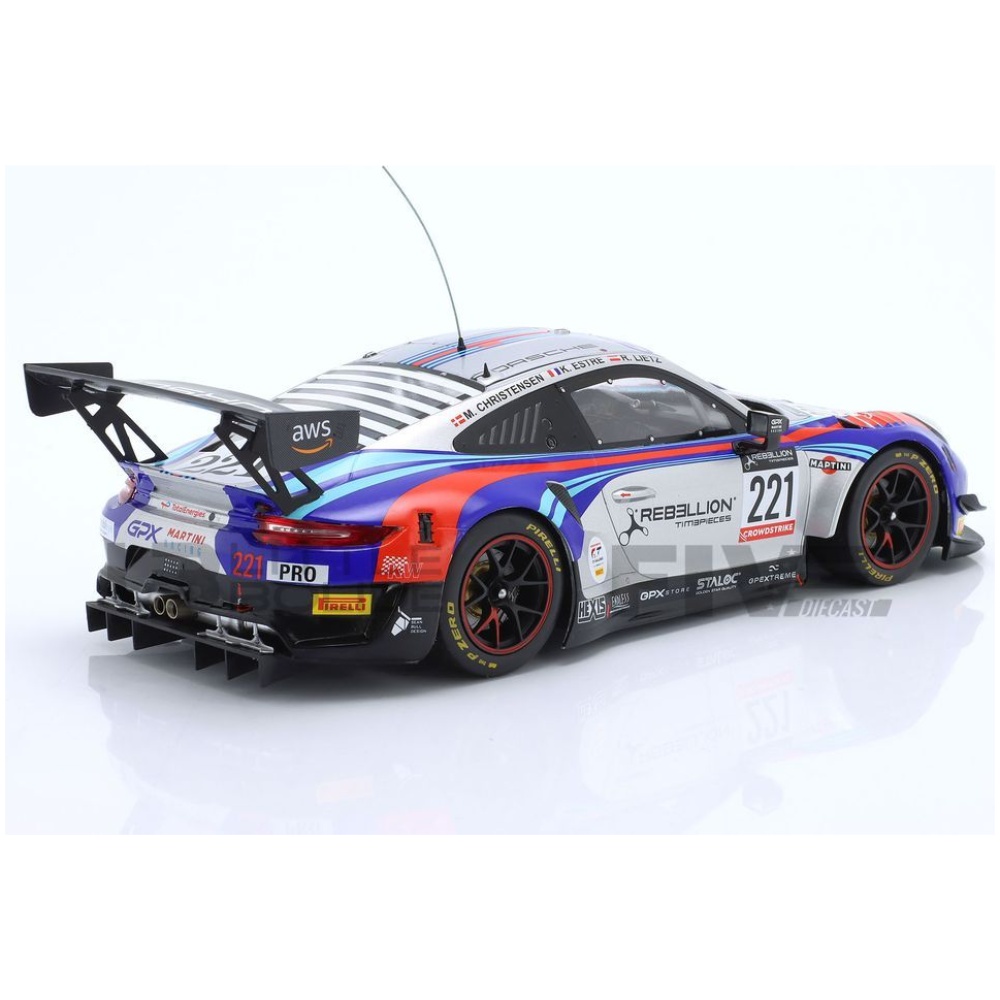 IXO-MODELS LEGT18-23021 Echelle 1/18 | PORSCHE 911 991 RSR-19 4.2L TEAM DEMPSEY PROTON RACING N 88 24h LE MANS 2022 FRED POORDAD - MAXWELL ROOT - JAN HEYLEN YELLOW LIGHT BLUE