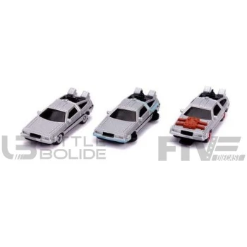 JADA TOYS 1/87 - DE LOREAN Back to the Future Nano Hollywood Rides 3-Pack