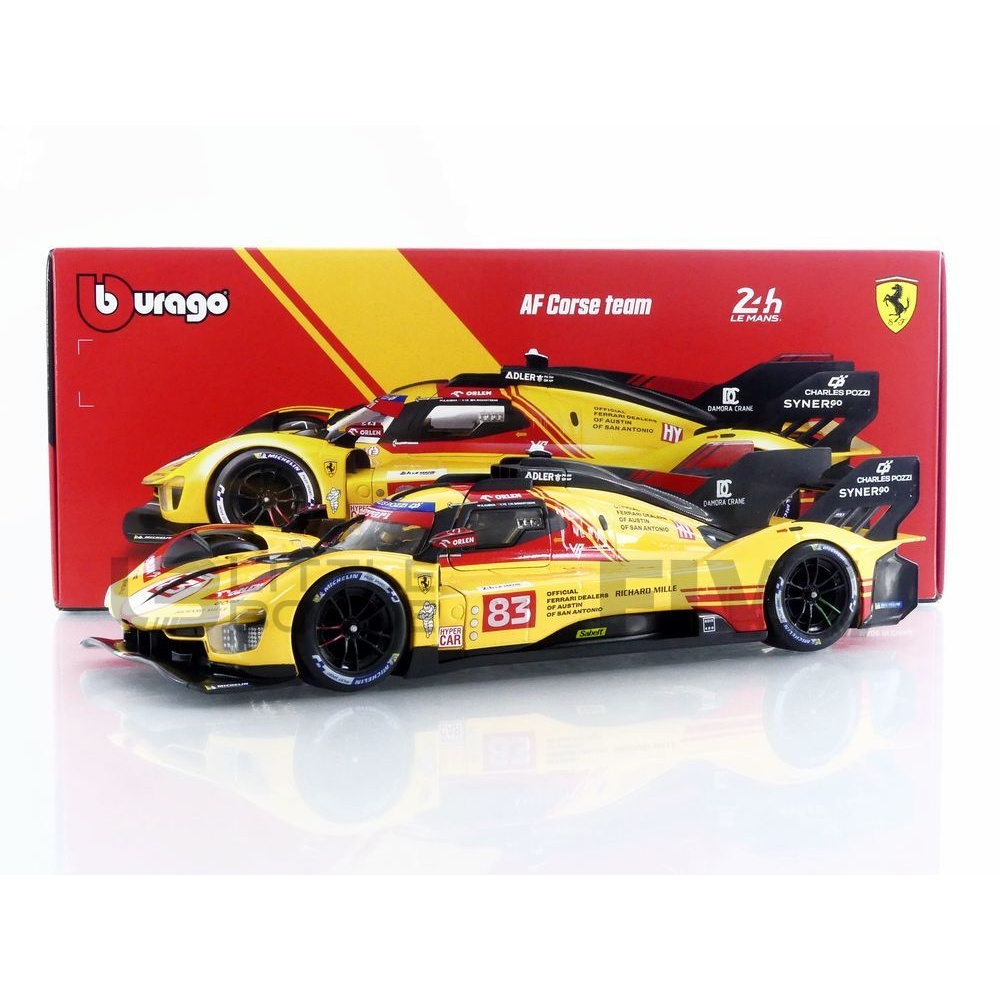 Burago 1/18 Ferrari 499P – Vainqueur 24H Du Mans 2024 #83 Kubica – Neuve