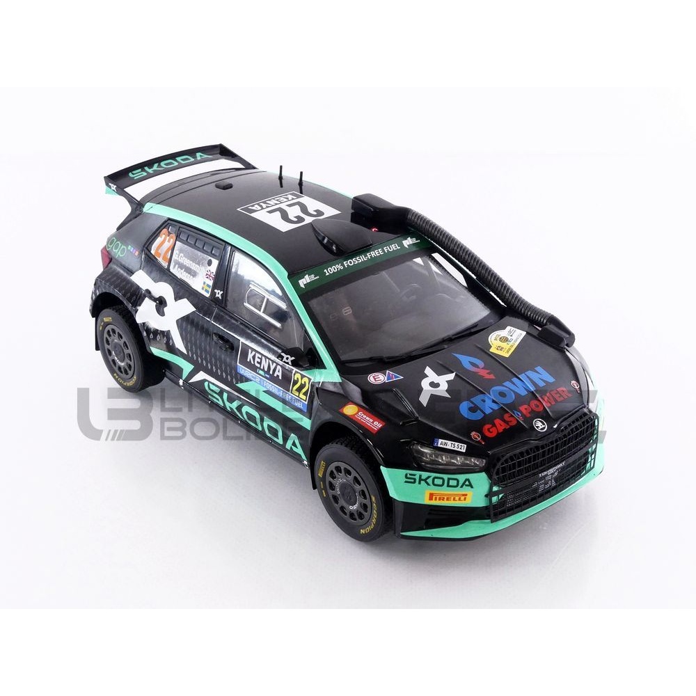 Skoda Fabia Rally2 – IXO 1/43 – 6e Safari Rallye 2024 – 1er Rally2 – Neuf