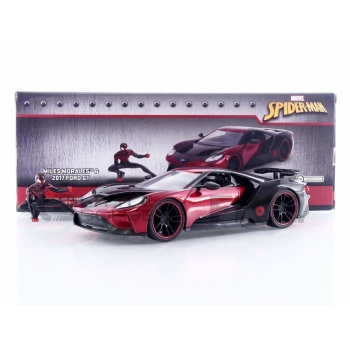 JADA TOYS 1/24 - FORD GT + Spider Man Miles Morales Figure