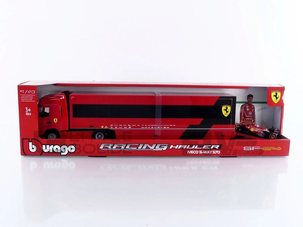 36867R – BBURAGO 1/43 - IVECO S-Way 570 Truck Car Transporter +