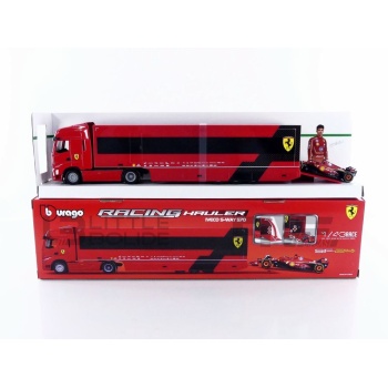 BBURAGO 1/43 - IVECO S-Way 570 Truck Car Transporter + Ferrari SF-24