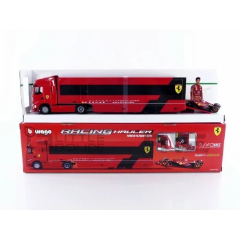 BBURAGO 1/43 - IVECO S-Way 570 Truck Car Transporter + Ferrari SF-24