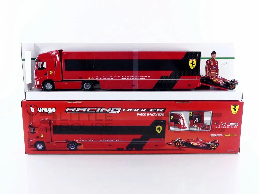 36867R – BBURAGO 1/43 - IVECO S-Way 570 Truck Car Transporter +