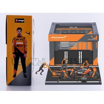 BBURAGO 1/43 - MCLAREN MCL38 Pit Pass Diorama Playset - 2024 (L. Norris)