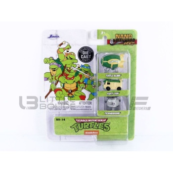 JADA TOYS 1/87 - PARTY WAGON 3 Cars Set Ninja Turtles - Nano Hollywood Rides