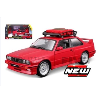 BBURAGO 1/24 - BMW M3 (E30) + Rack Basket - 1988