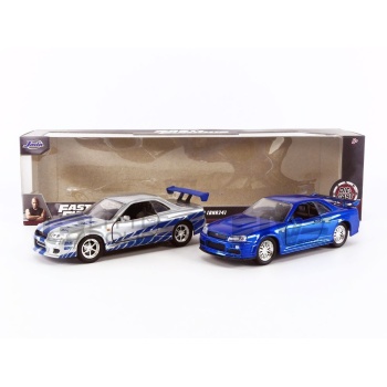 JADA TOYS 1/32 - NISSAN GTR R34 - Twin Pack Fast and Furious