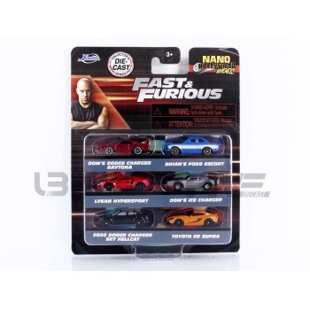 JADA TOYS 1/87 - PORSCHE 6 Cars Set Fast and Furious - Nano Hollywood Rides