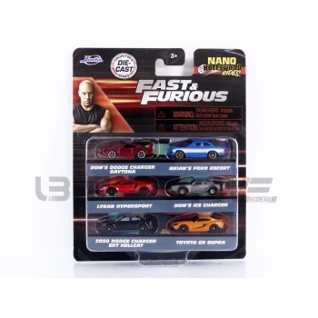 JADA TOYS 1/87 - PORSCHE 6 Cars Set Fast and Furious - Nano Hollywood Rides