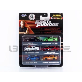 JADA TOYS 1/87 - PORSCHE 6 Cars Set Fast and Furious - Nano Hollywood Rides