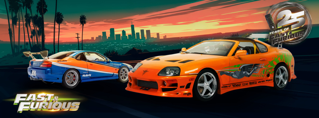 Solido Fast and Furious collection 25 ans - Toyota Supra MK4 et Nissan Silvia S15 miniatures 1/18